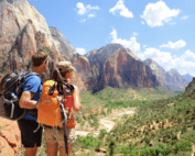 couple hiking in Utah