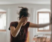 woman having a bad migraine
